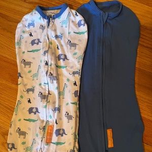 2 swaddle set, baby boy, blue , newborn